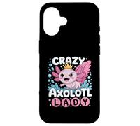 Carcasa para iPhone 16 Funny Cute Crazy Axolotl Lady Animal Lover For Women Girls