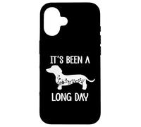 Carcasa para iPhone 16 Funny Dachshund Its Been a Long Day Dachshund Mom Doxie Mama