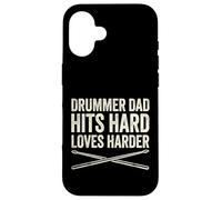 Carcasa para iPhone 16 Funny Dad Vintage Papa Rock Metal Tambores Hits Music Gift