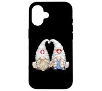Carcasa para iPhone 16 Funny Doctor Couple Gnomes For Women and Pediatric Nurse Mom