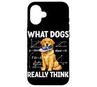 Carcasa para iPhone 16 Funny Dog What Dogs Really Think Masticar Zapato Humor