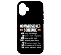 Carcasa para iPhone 16 Funny Fantasy Football Commissioner Schedule Draft Day