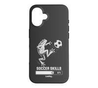 Carcasa para iPhone 16 Funny Frog FÚTBOL Habilidades Cargando Kick Off Club Juego En Coach