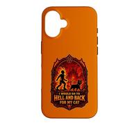 Carcasa para iPhone 16 Funny Halloween I'D IR AL Infierno Y Volver para MI Gato