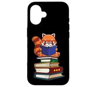 Carcasa para iPhone 16 Funny Kawaii Kids Read Books Red Panda Lover
