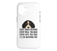 Carcasa para iPhone 16 Funny Mens Womens Every Snack Make Begging Bernedoodle Dog