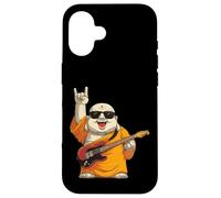 Carcasa para iPhone 16 Funny Monk Guitarrista Rock Music Retro Style Design