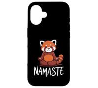 Carcasa para iPhone 16 Funny Red Panda Namaste Yoga Humor Fire Fox For Women Girls