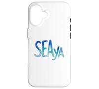 Carcasa para iPhone 16 Funny Sea Ya Sea Glass Watercolor Cute Beach Lovers