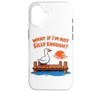 Carcasa para iPhone 16 Funny Silly Goose Dock Meme ¿Qué Pasa si no Soy lo Suficientemente Tonto