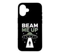 Carcasa para iPhone 16 Funny UFO Alien Space Humor Sci Fi Graphic Beam Me Up