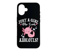 Carcasa para iPhone 16 Funny Womens Kids Just A Girl Who Loves Axolotls Lover