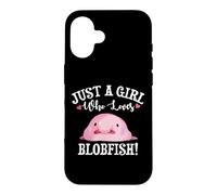 Carcasa para iPhone 16 Funny Womens Kids Just A Girl Who Loves Blobfish Lover
