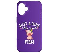 Carcasa para iPhone 16 Funny Womens Moms Girl Who Loves Pigs Cute Show Pig Lover
