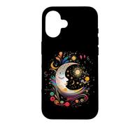 Carcasa para iPhone 16 Galaxy Night Sky Moon Lunar Stars Sun Love