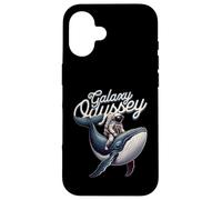 Carcasa para iPhone 16 Galaxy Odyssey Astronaut Riding Cosmic Whale Art