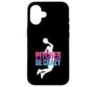 Carcasa para iPhone 16 Game Day Baseball Fan Pitches be Crazy para Mujer