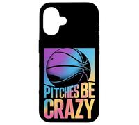 Carcasa para iPhone 16 Game Day Baseball Fan Pitches be Crazy para Mujer