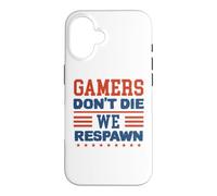 Carcasa para iPhone 16 Gamers Don't Die We Respawn Sparklers Patriotic Hombres Mujeres