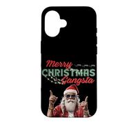 Carcasa para iPhone 16 Gangsta Santa Feliz Navidad Divertidas Vibes Festivas