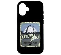 Carcasa para iPhone 16 Gateway Arch National Park - Recuerdo Vintage de Vacaciones