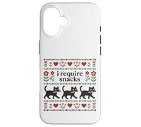 Carcasa para iPhone 16 Gato Divertido, Necesito bocadillos, Gatito Hambriento, Humor