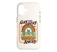 Carcasa para iPhone 16 Gay The Pray Away | Lindo Divertido Queer Frogs Rainbow Retro