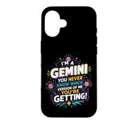 Carcasa para iPhone 16 Géminis Nunca Sabes qué versión obtendrás