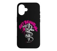 Carcasa para iPhone 16 Get Behind Me Mark 8:33 Cita de Jesús Cruz de Serpiente Cristiana