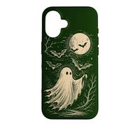 Carcasa para iPhone 16 Ghost Bats Moon Spooky Haunted Espeluznante Halloween