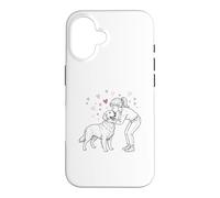 Carcasa para iPhone 16 Girl with Golden Retriever, Cute Golden Retriever