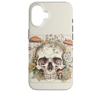 Carcasa para iPhone 16 Goblincore Aesthetic Vintage Botanical Mushrooms Skull