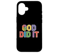 Carcasa para iPhone 16 God Did It tee, Cristiano Éxito Fe Alabanza Evangelio