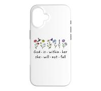 Carcasa para iPhone 16 God is Within Her She Will Not Fall Christian Butterfly 46:5