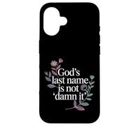 Carcasa para iPhone 16 God'S Last Name Is Not Damn It Church Sarcasm Jokes -