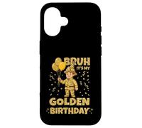 Carcasa para iPhone 16 Golden Birthday Boys Girls Bday Fiesta de cumpleaños Bombero