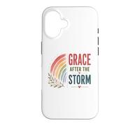 Carcasa para iPhone 16 Gracia después de la tormenta Boho Rainbow Oración Cristiana Positiva