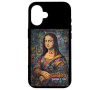 Carcasa para iPhone 16 Graffiti Mona Lisa Pop Art - Colorful Street Art Masterpiece