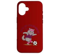 Carcasa para iPhone 16 Gráfico de fútbol You've Got To Be Kicking Me Cat