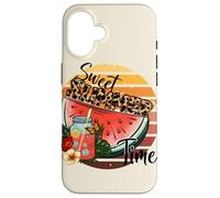 Carcasa para iPhone 16 Gráfico de sandía Dulce de Verano, Estilo Retro