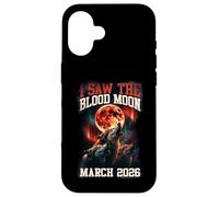 Carcasa para iPhone 16 Gráfico Retro de I Saw The Blood Moon 2026 Howling Wolves