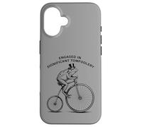 Carcasa para iPhone 16 Gráfico significativo de Tomfoolery Penny-Farthing Bullfrog