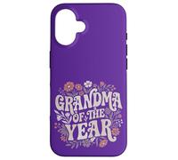 Carcasa para iPhone 16 Grandma of The Year Retro Floral Cute Grandmother Vintage