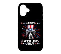 Carcasa para iPhone 16 Great Dane Dog Patriotic American 4th of July Dogs Lovers