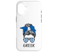 Carcasa para iPhone 16 Greek Girl Greek Heritage Greece Flag
