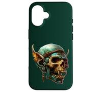 Carcasa para iPhone 16 Green Goblin Core Skeleton Face Men Graphic Halloween Skull