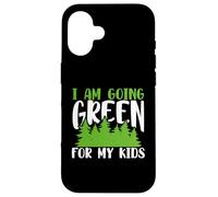 Carcasa para iPhone 16 Green Planet Me Estoy volviendo Verde para el Medio Ambiente de mis Hijos