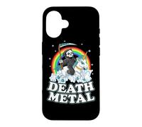 Carcasa para iPhone 16 Grim Reaper Riding Unicorn | Death Metal Pastel Goth