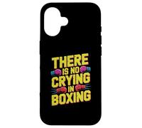 Carcasa para iPhone 16 Guantes de Boxeo Divertidos Retro con Texto en inglés «There Is No Crying In Boxing»
