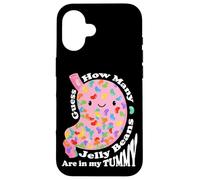 Carcasa para iPhone 16 Guess How Many Jelly Beans Are in my Tummy Funny Kawaii